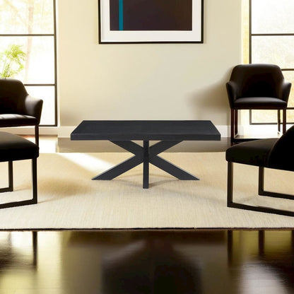 Elegant Ebony Cocktail Table with Ash Veneer Top and Solid Rubberwood Legs
