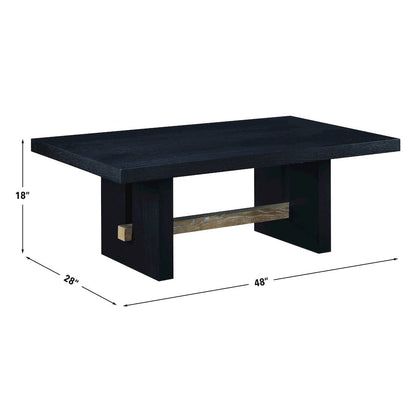 Aubrey 48" Coffee Table, Black Finish