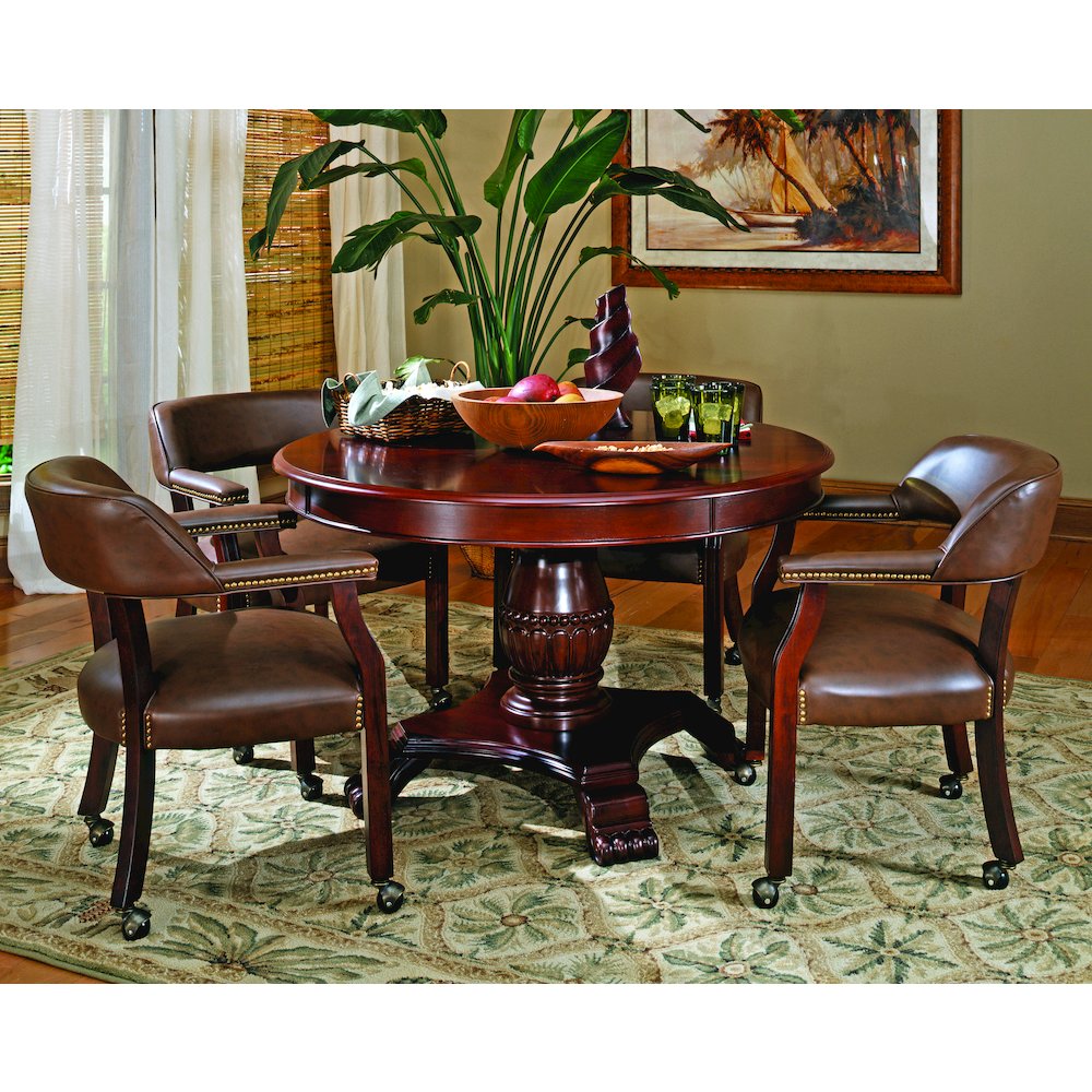 Tournament 5PC Dining/Game Table Set Brown
