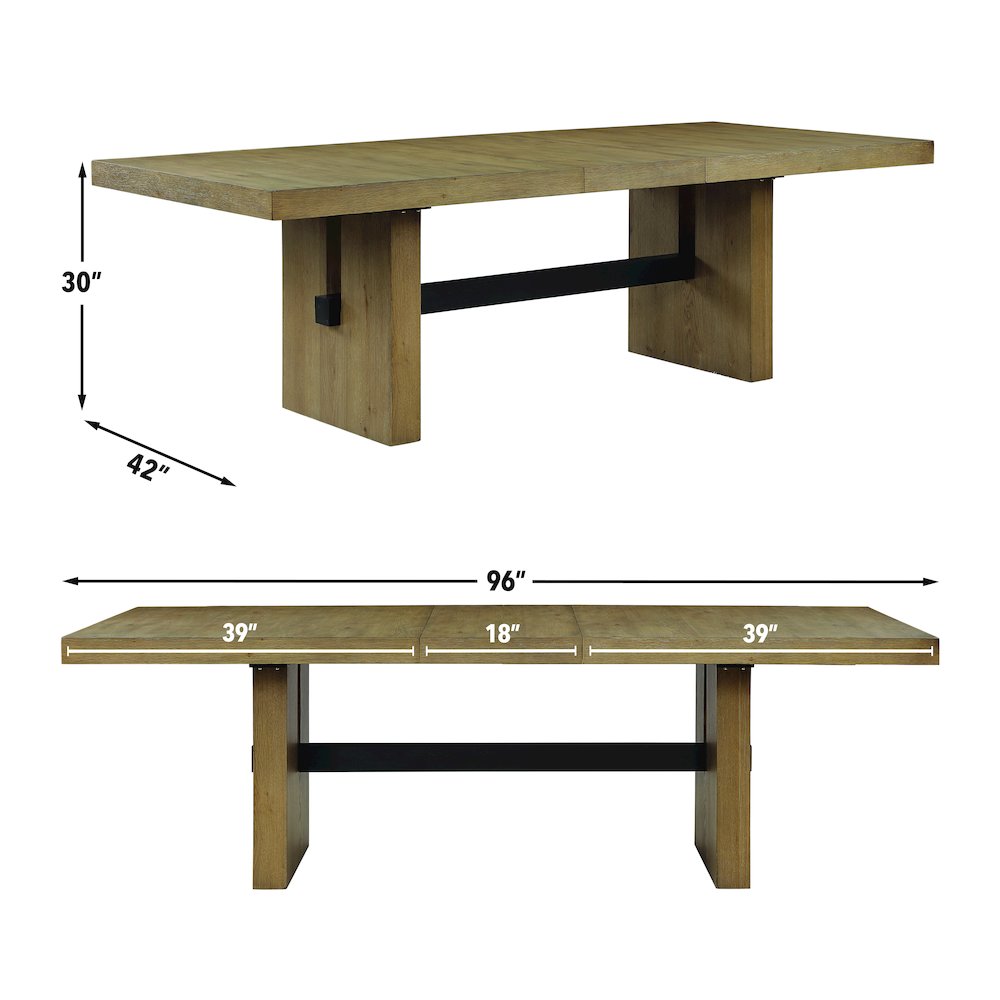 Aubrey 78-96" Dining Table w/18" Leaf