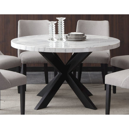 Xena Marble Top 52" Round Dining Table