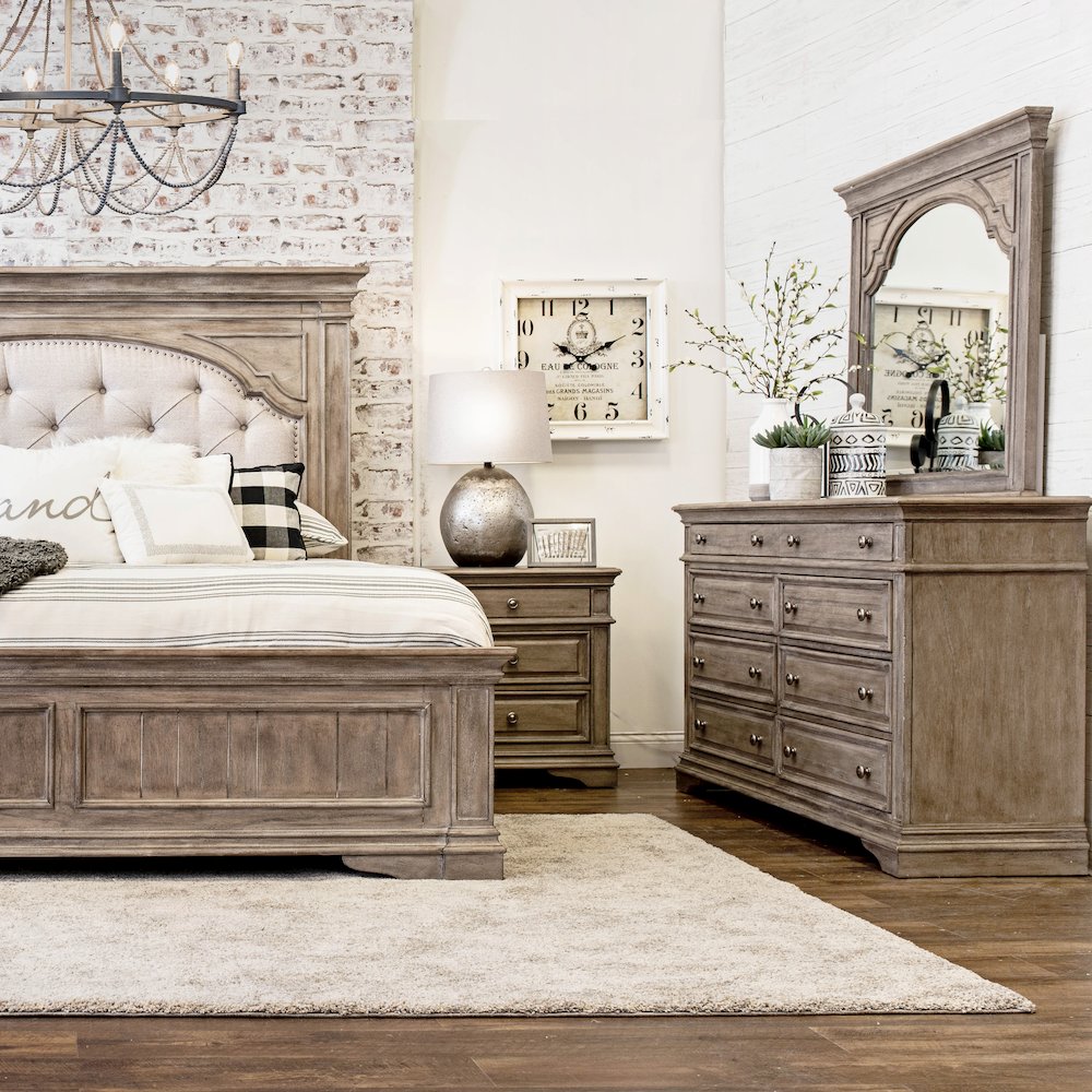 Highland Park Dresser and Mirror Driftwood