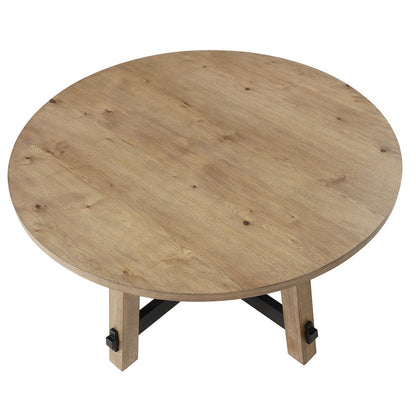 Aubrey 54" Round Dining Table, Brown