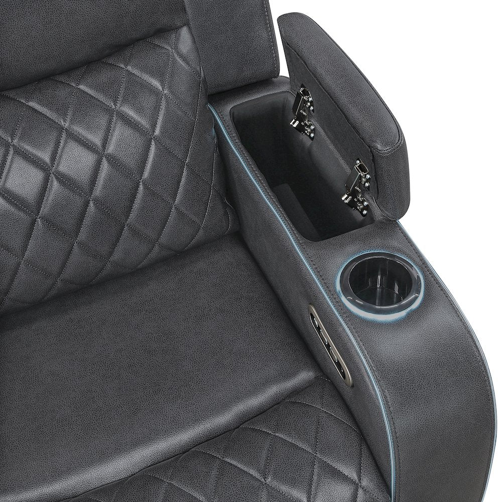 Luna Charcoal Power Recliner