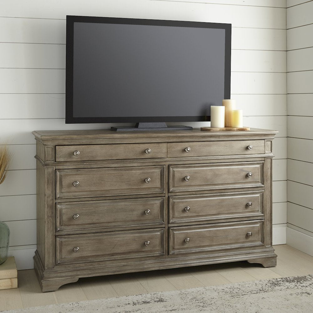 Highland Park Dresser and Mirror Driftwood