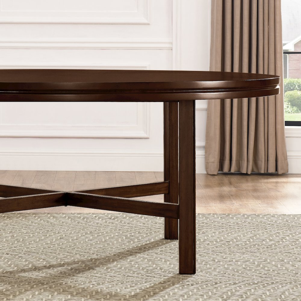 Hartford 72in Dining Set 7 PC with Brown Chairs