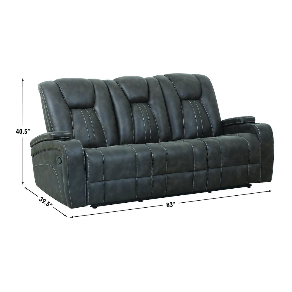 Marlow Charcoal 3PC Manual Reclining Set
