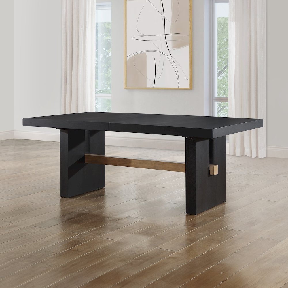 Aubrey 78-96" Dining Table w/18" Leaf, Black
