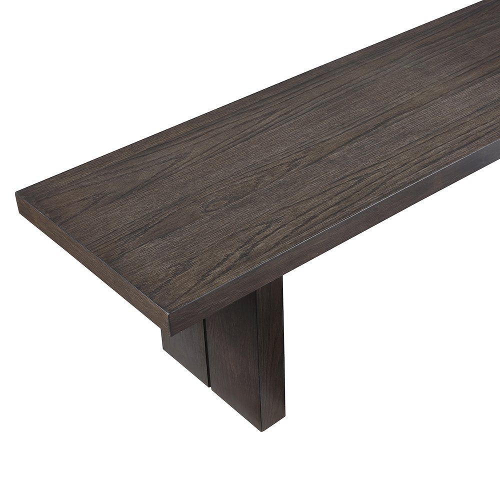 Evan 78-96-inch Dining Table w/18-inch Leaf, 4 Eggshell Chairs, Bench