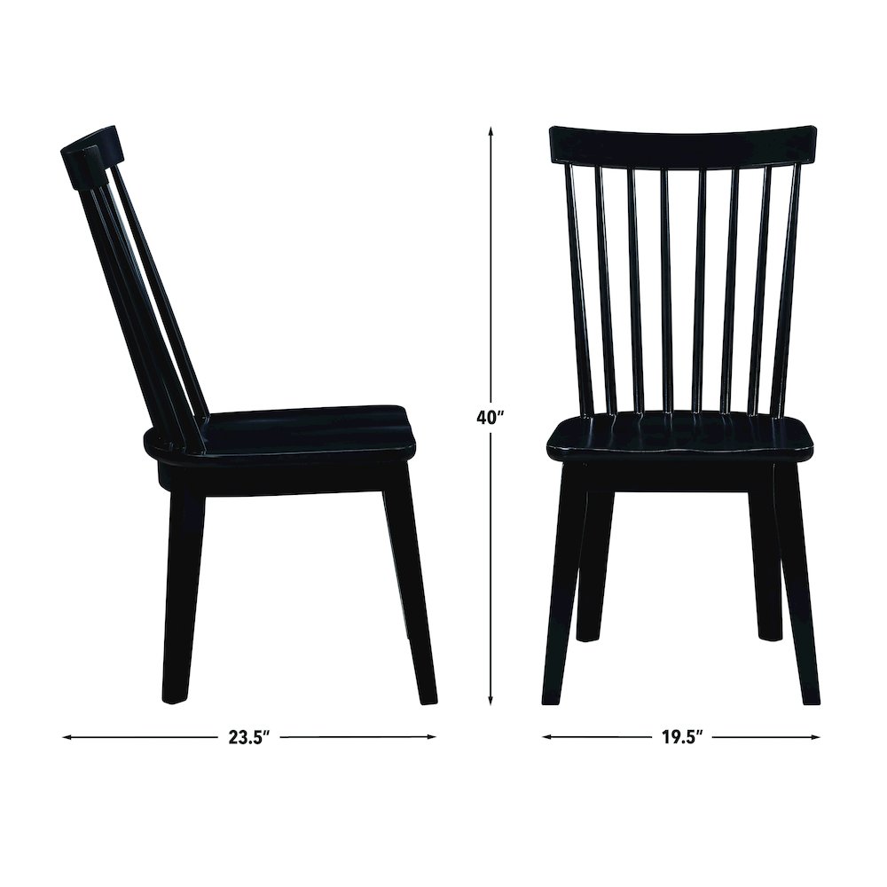 Vaughn Coffee 7-Piece 60-96" Dining Set, 6 Vaughn Black Side Chairs