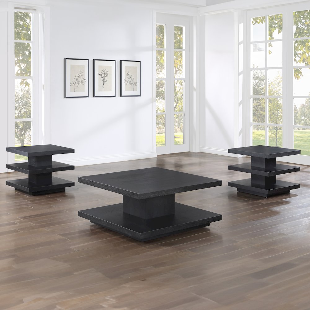 Canyon Cocktail Table with Casters, Black
