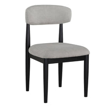 Magnolia 52-inch Round Dining Table & 6 Upholstered Side Chairs, Black Finish