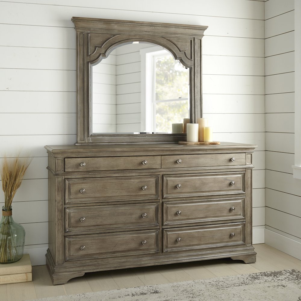 Highland Park Dresser and Mirror Driftwood