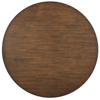 Rubberwood and Steel Kitchen Dining Table with Reversible Game Top, Brown