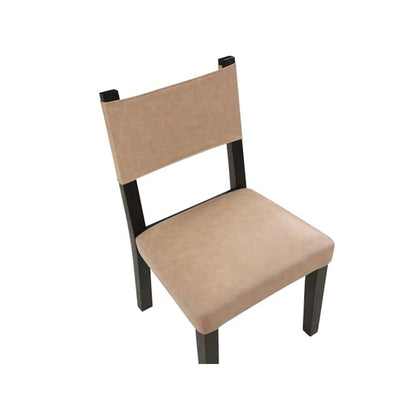 Aubrey Side Chair, Black Finish with Camel Vegan Leather