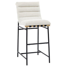 Nicco Eggshell Polyester 30" Bar Stool with Black Iron Base