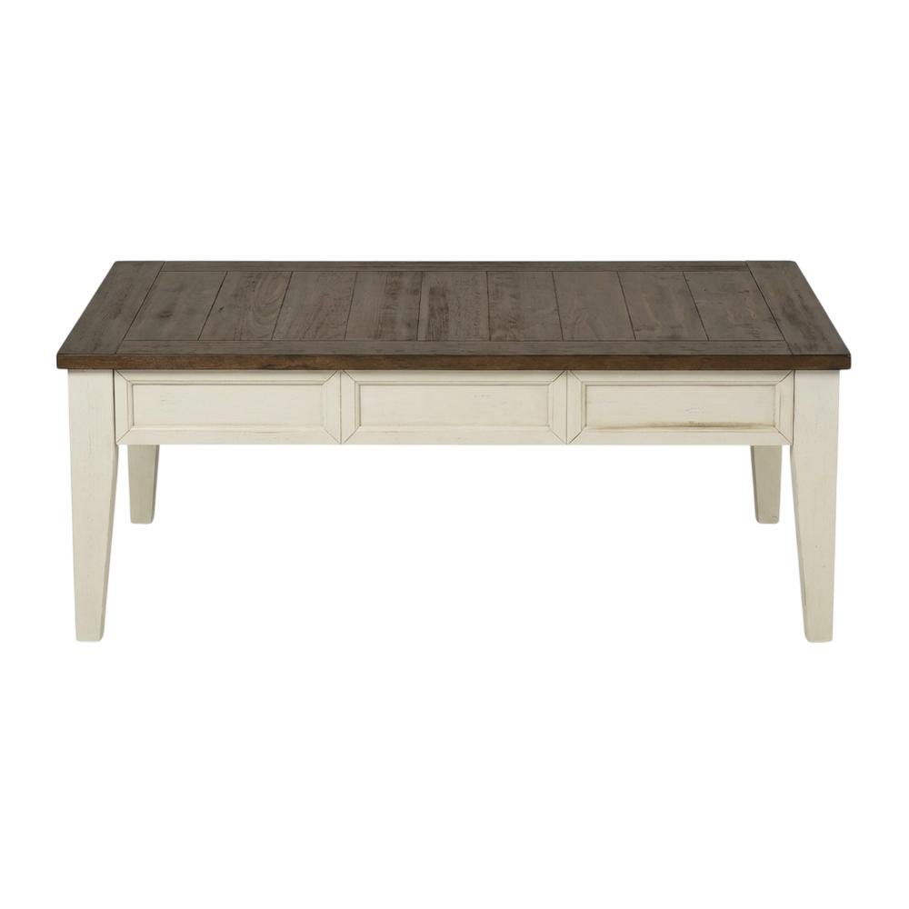 Dark Oak and White Cocktail Table with Modern Design and Sturdy Construction