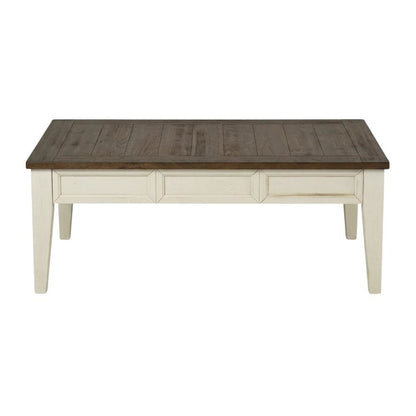 Dark Oak and White Cocktail Table with Modern Design and Sturdy Construction