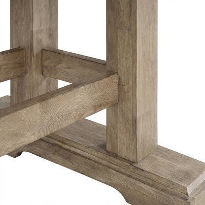 Sand Rectangular Dining Table, Double Pedestal, Extension Leaves, Seats 10