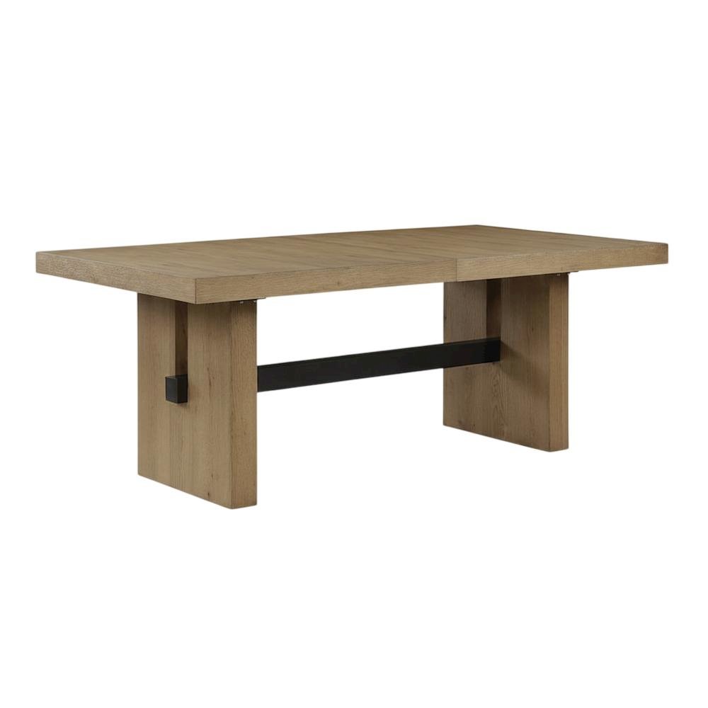 Extendable Dining Table Set for 6 with Upholstered Parsons Chairs