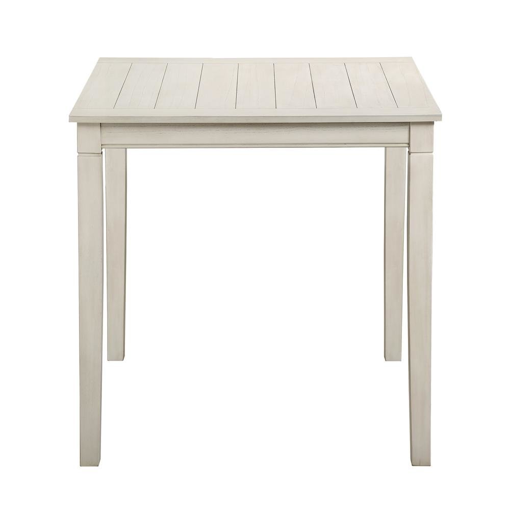 Counter Height Dining Set in Weathered Ivory with Acacia Veneer Tabletop