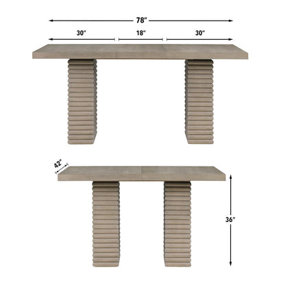 Lily 60-78" Counter Table w/18" Leaf
