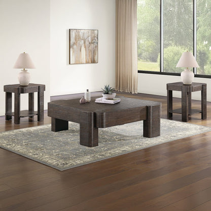 Salina Espresso Square End Table