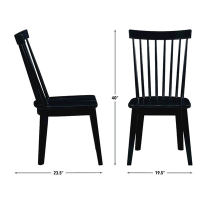 Vaughn Coffee 7-Piece 60-96" Dining Set, 6 Vaughn Black Side Chairs