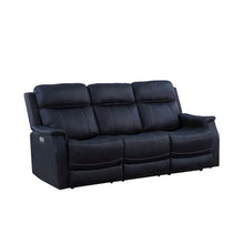 Ocean Blue Power Reclining Couch – 3 Seat Sofa with Dual Power and USB