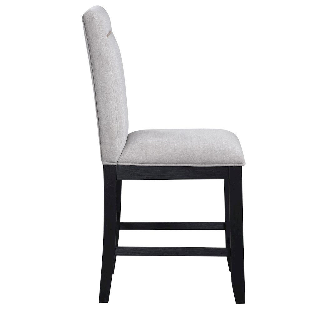 Rubbed Charcoal Finished Counter Height Dining Table for 6 with Chairs and Bench