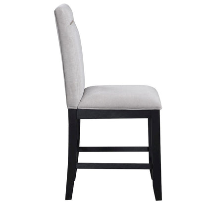 Rubbed Charcoal Finished Counter Height Dining Table for 6 with Chairs and Bench
