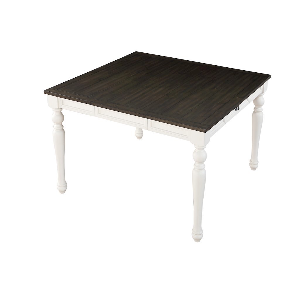 Ivory and Dark Oak Counter Height Dining Table with Chairs – Farmhouse Set for 8