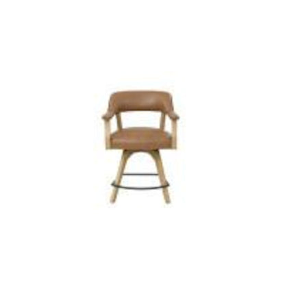 Rylie 24" Swivel Counter Chair, Camel Vegan Leather