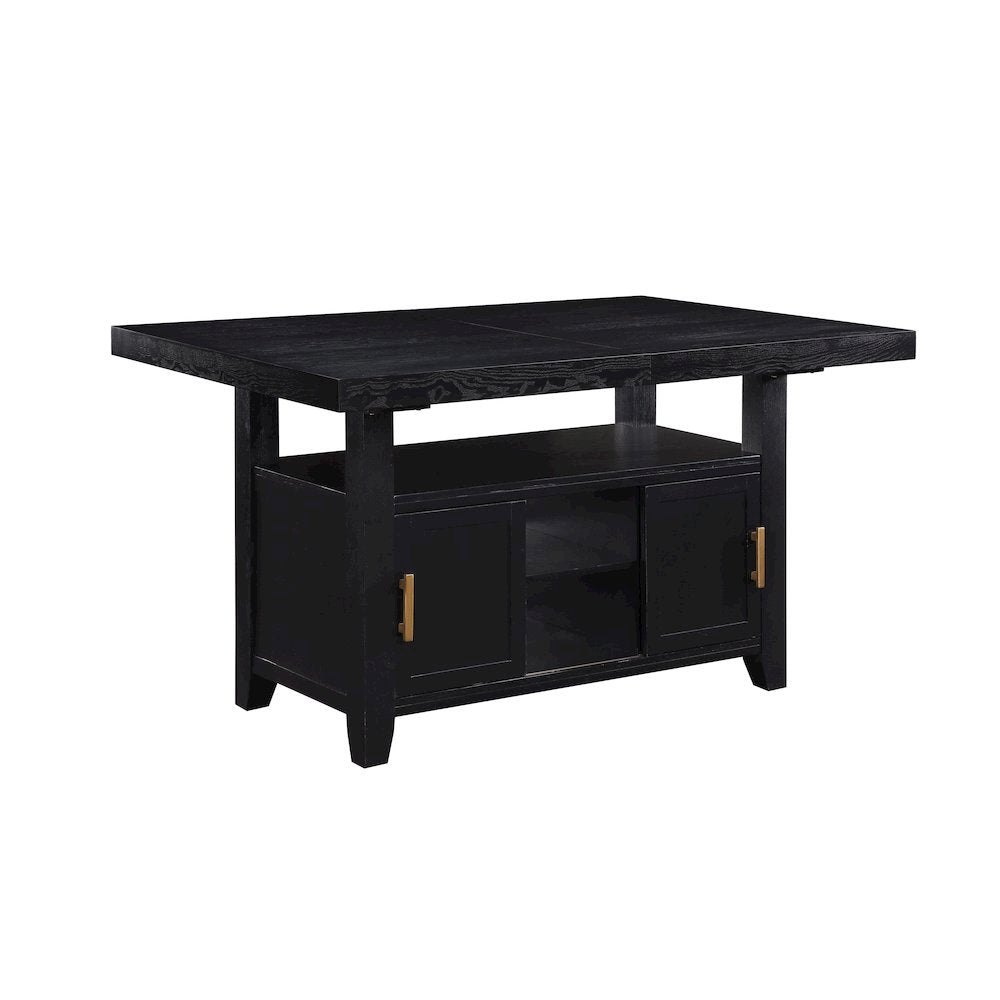 Rubbed Charcoal Counter Height Dining Room Table and Chair Set of 7 pc