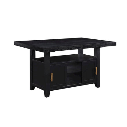 Rubbed Charcoal Counter Height Dining Room Table and Chair Set of 7 pc