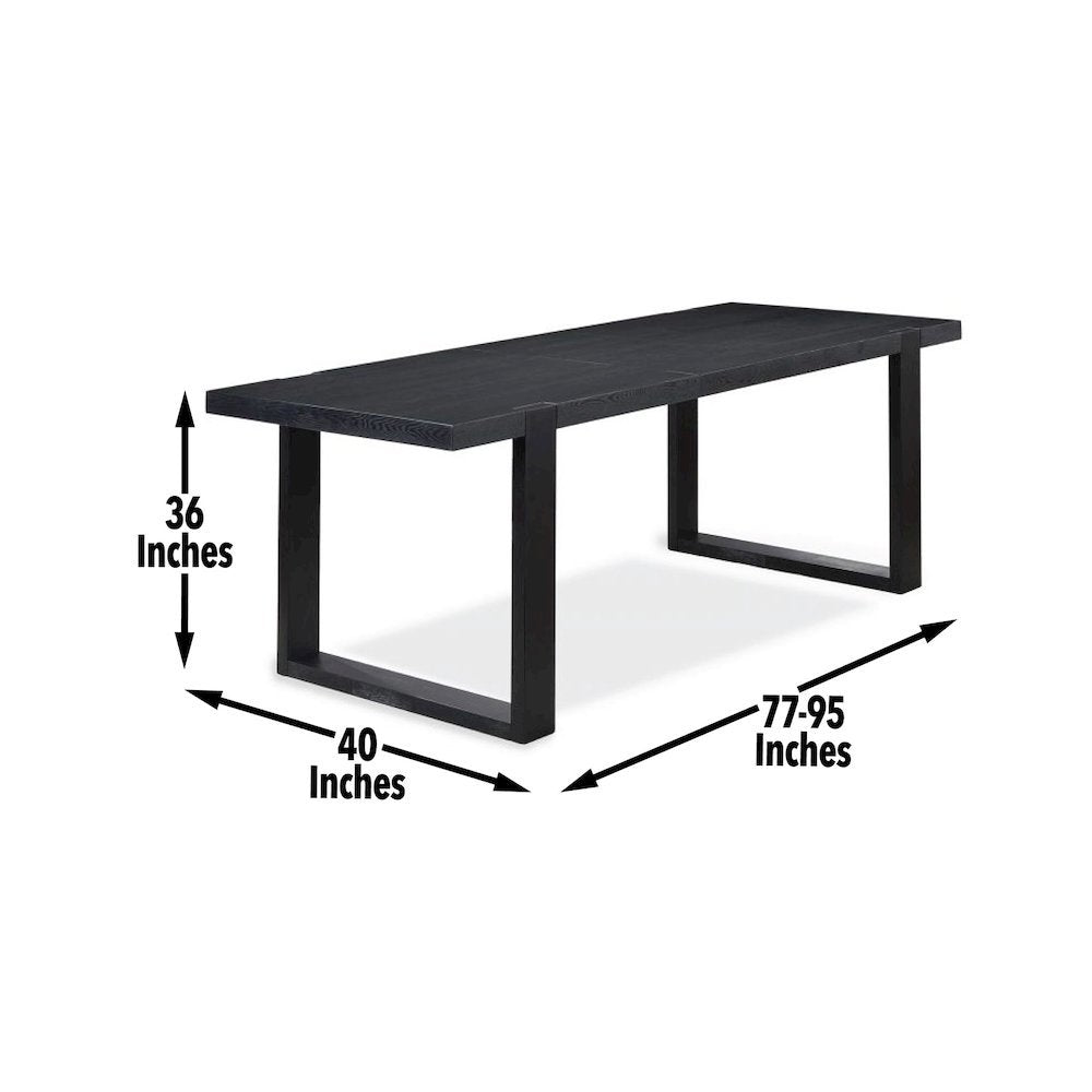 Counter Table, 77"W to 95"W, Floating Top, Double Pedestal, Black