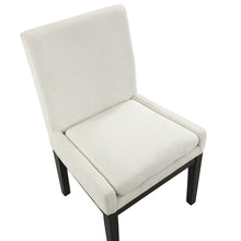 Black Upholstered Side Chair Set of 2, Wire-Brushed Finish, Black