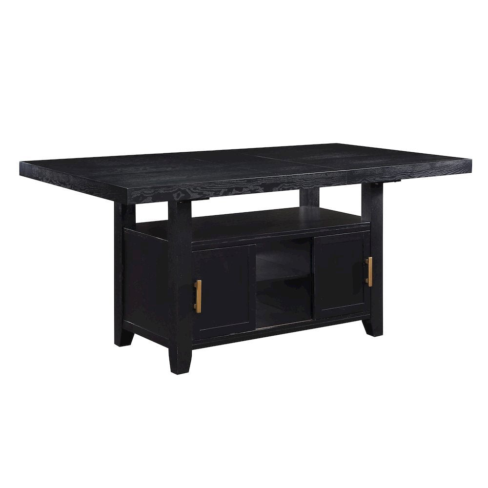 Rubbed Charcoal Counter Height Dining Room Table and Chair Set of 7 pc