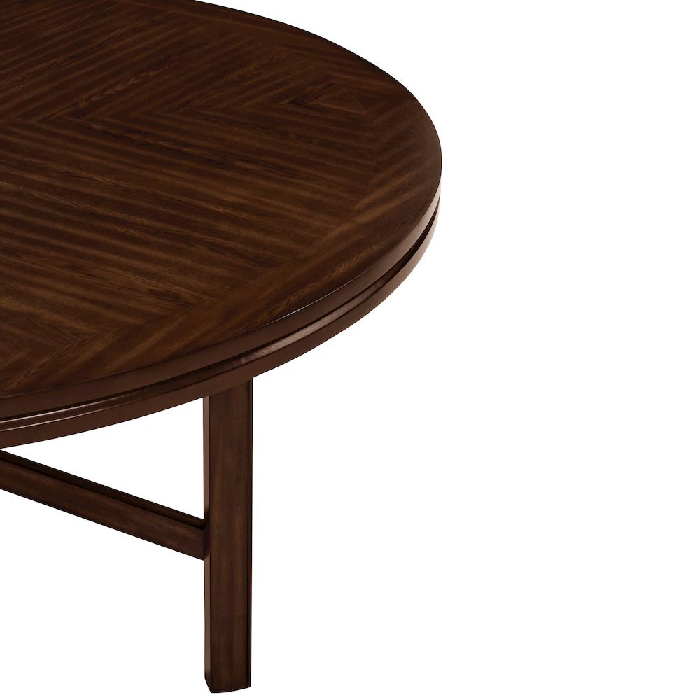Grand Square Dining Table, Fancy Face Oak Veneer, Unique Double Top, Brown