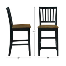 Solid Wood Counter Chairs, Mortise-and-Tenon Joinery, 24 Inch Seat, Set of 2