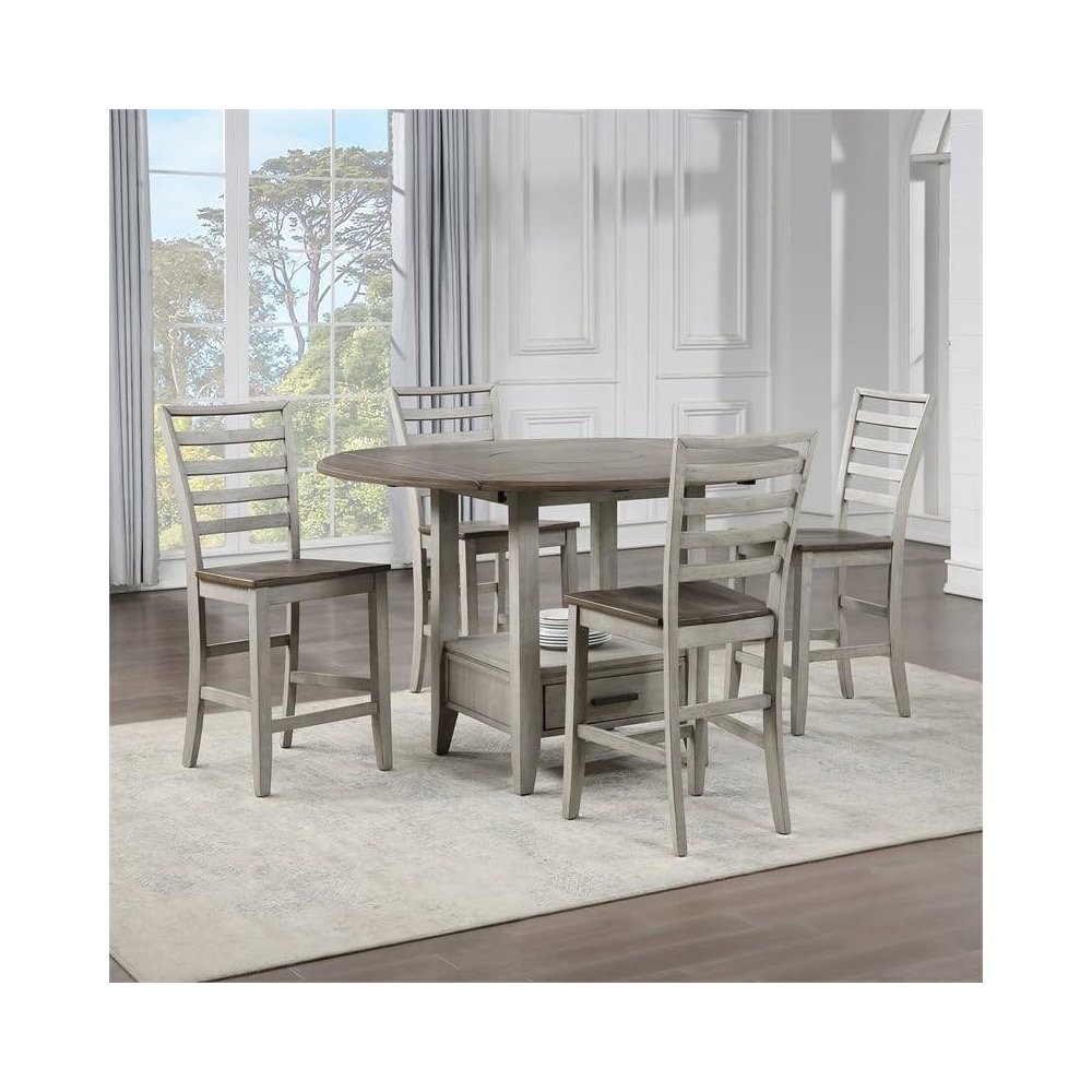 Abacus 5pc Drop Leaf Counter Height Dining Set