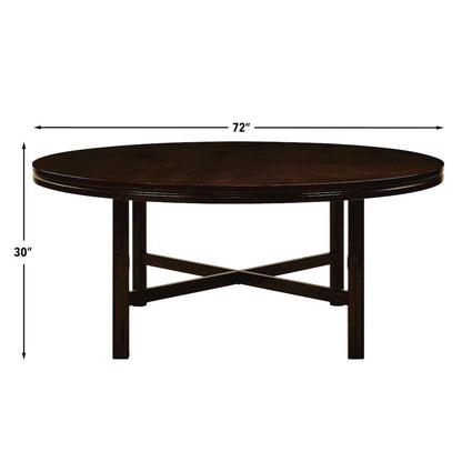 Grand Square Dining Table, Fancy Face Oak Veneer, Unique Double Top, Brown