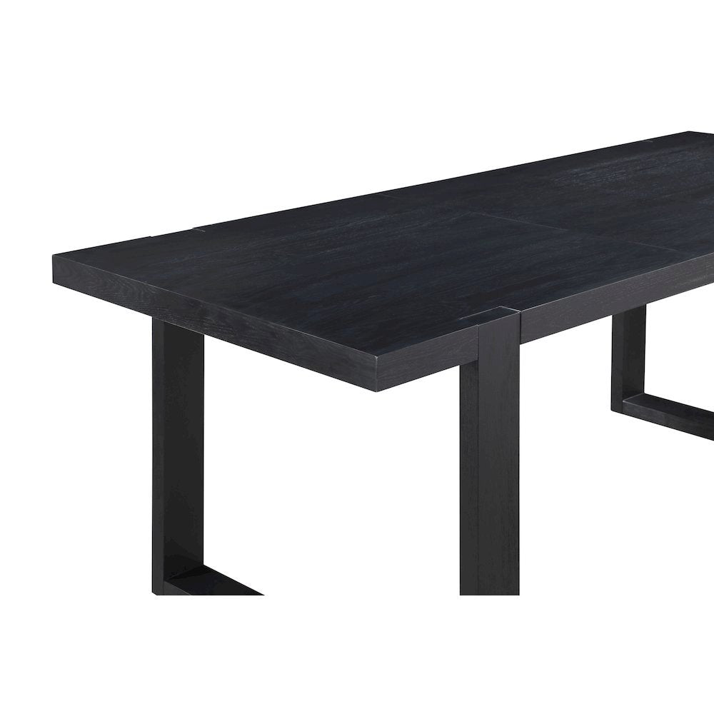 Counter Table, 77"W to 95"W, Floating Top, Double Pedestal, Black