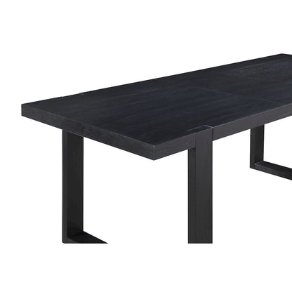 Counter Table, 77"W to 95"W, Floating Top, Double Pedestal, Black