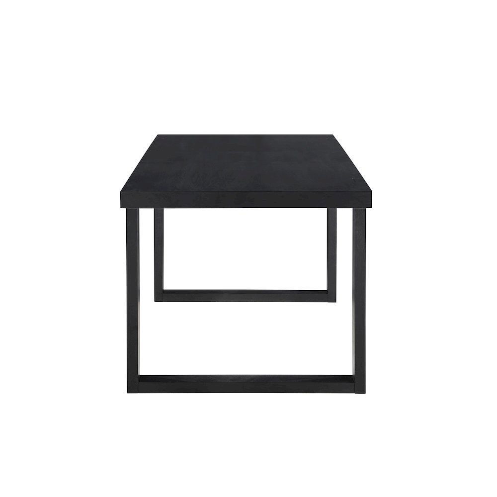 Counter Table, 77"W to 95"W, Floating Top, Double Pedestal, Black