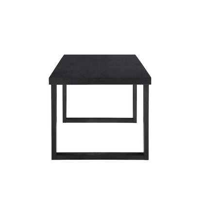 Counter Table, 77"W to 95"W, Floating Top, Double Pedestal, Black