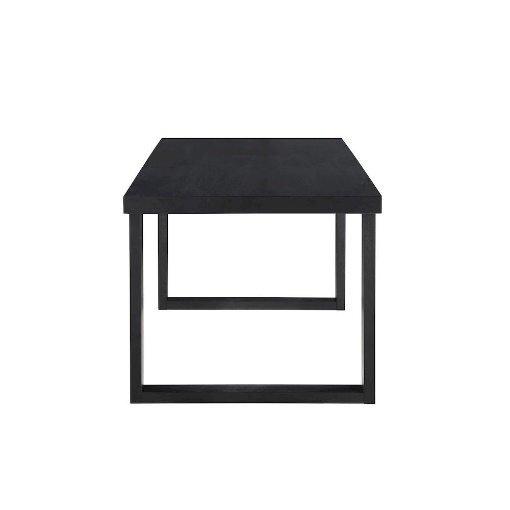 Counter Table, 77"W to 95"W, Floating Top, Double Pedestal, Black
