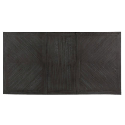Modern Counter Table, Chevron Pattern Top, Hidden Storage Base, Black