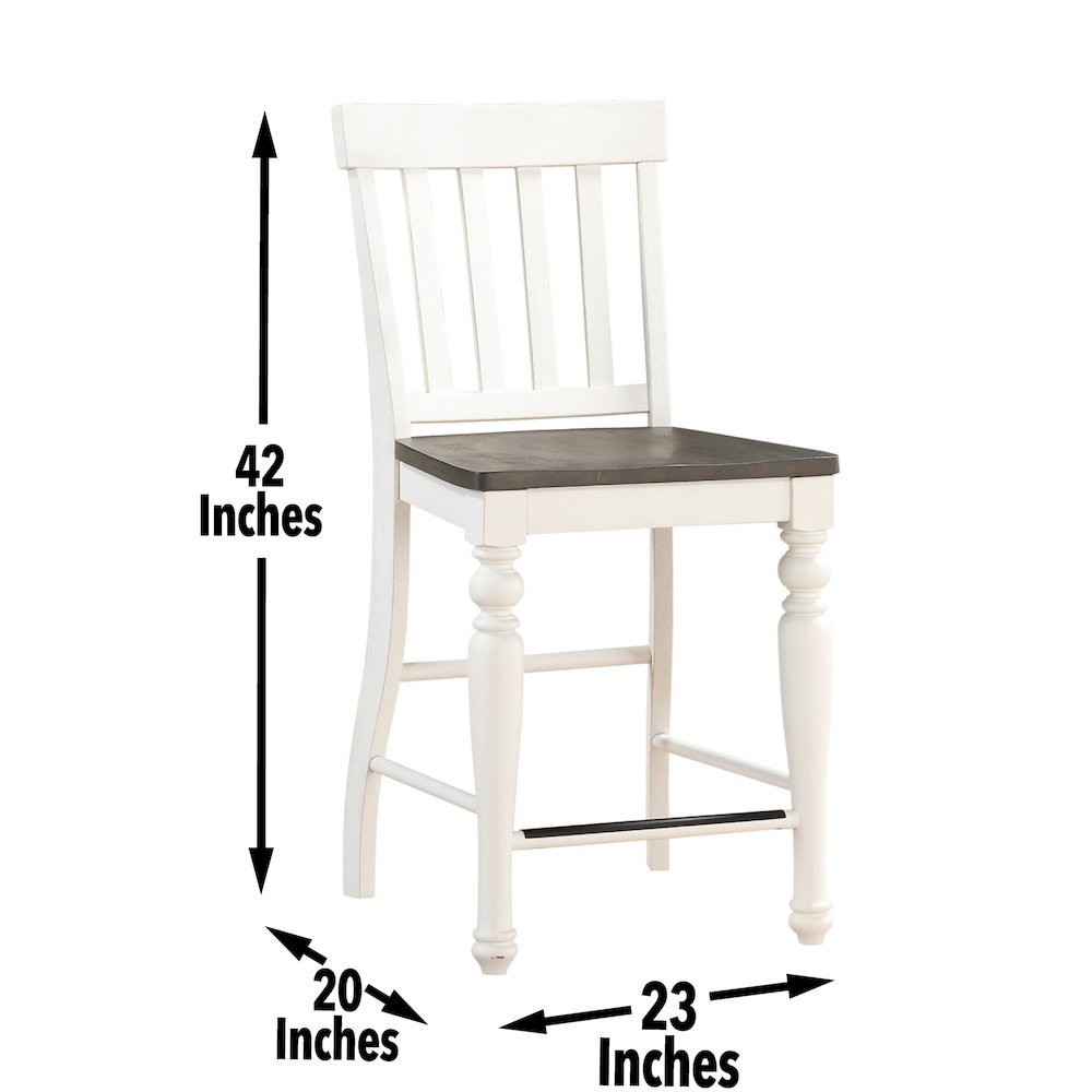 Two Tone Counter Height Dining Set, Extendable Table, 7 Piece, Storage Drawer