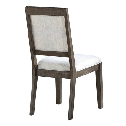 Refined 5-Piece Grey Washed Dining Set with Hardwood and Upholstered Seats